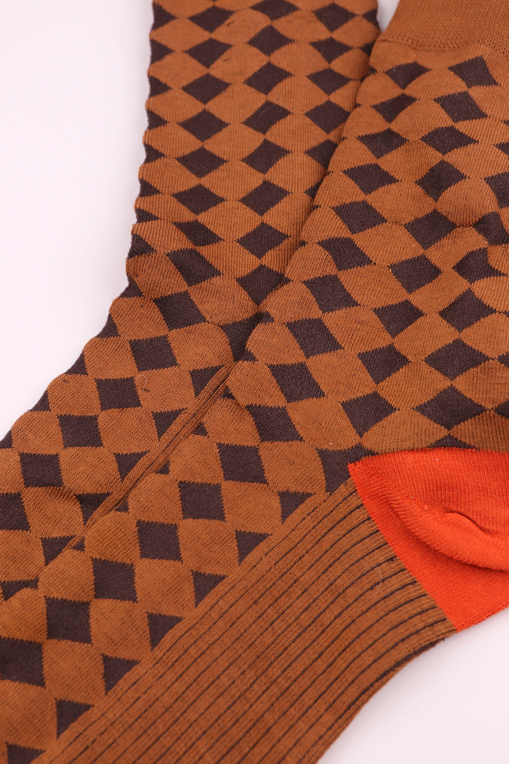 Men's High-Density Knit Argyle Diamond Business Crew Socks