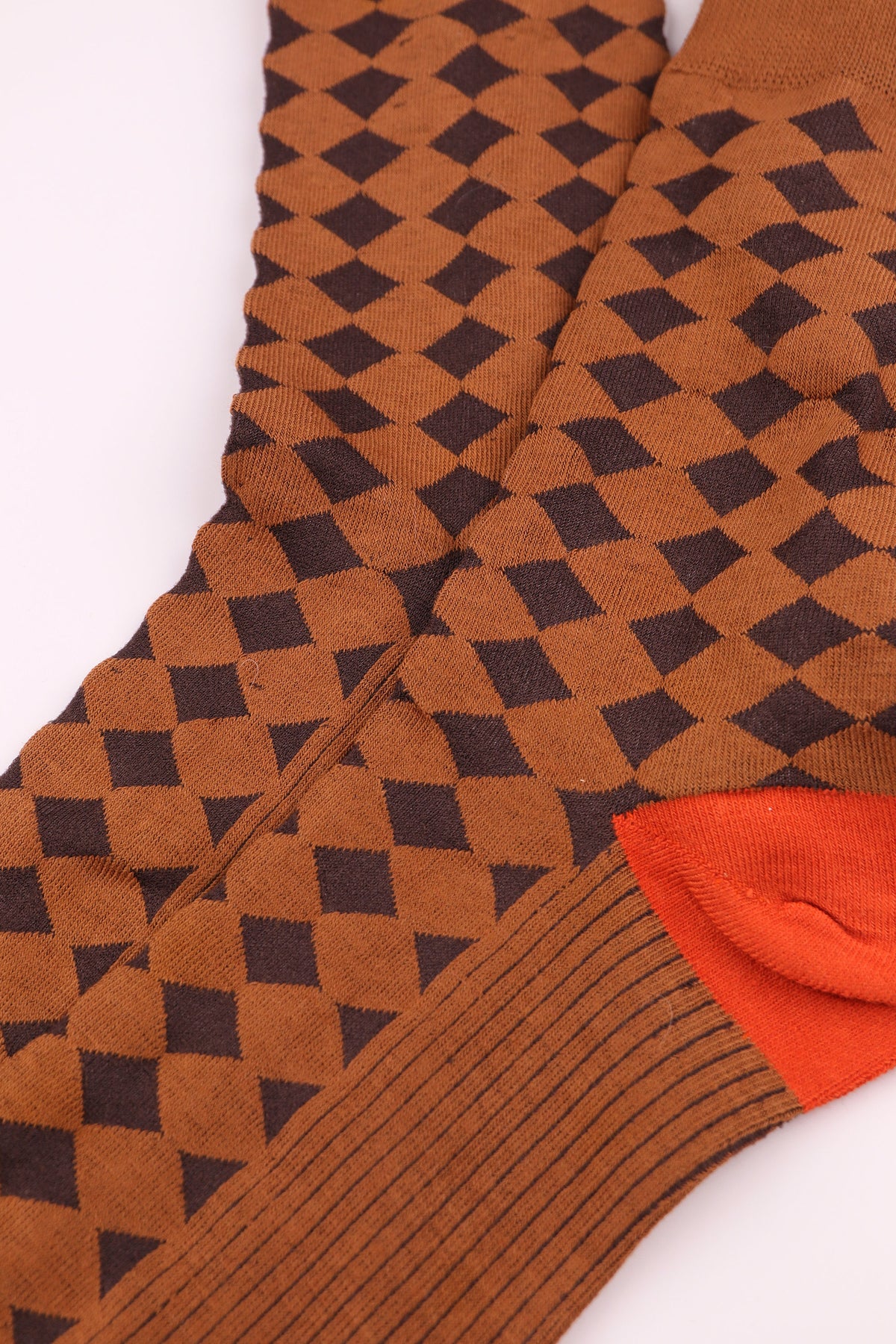 Men's High-Density Knit Argyle Diamond Business Crew Socks