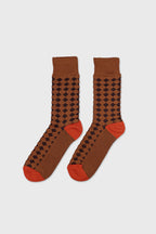 Men's High-Density Knit Argyle Diamond Business Crew Socks