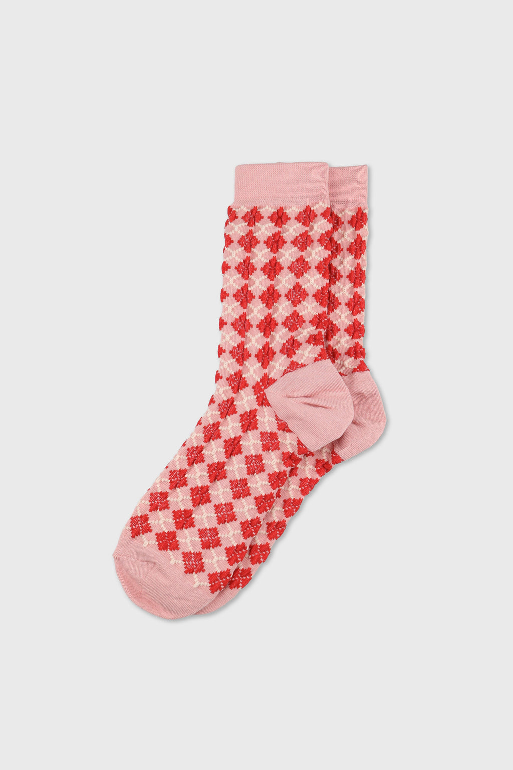 Women's Textured Diamond Checkered Crew Socks