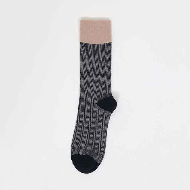 Men's Classic Herringbone Crew Dress Socks