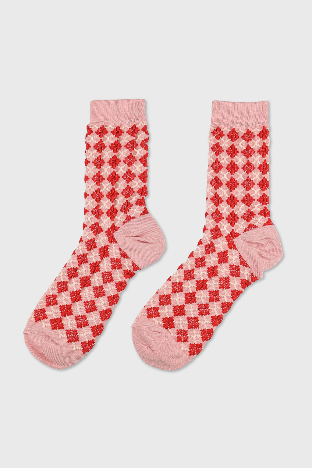 Women's Textured Diamond Checkered Crew Socks