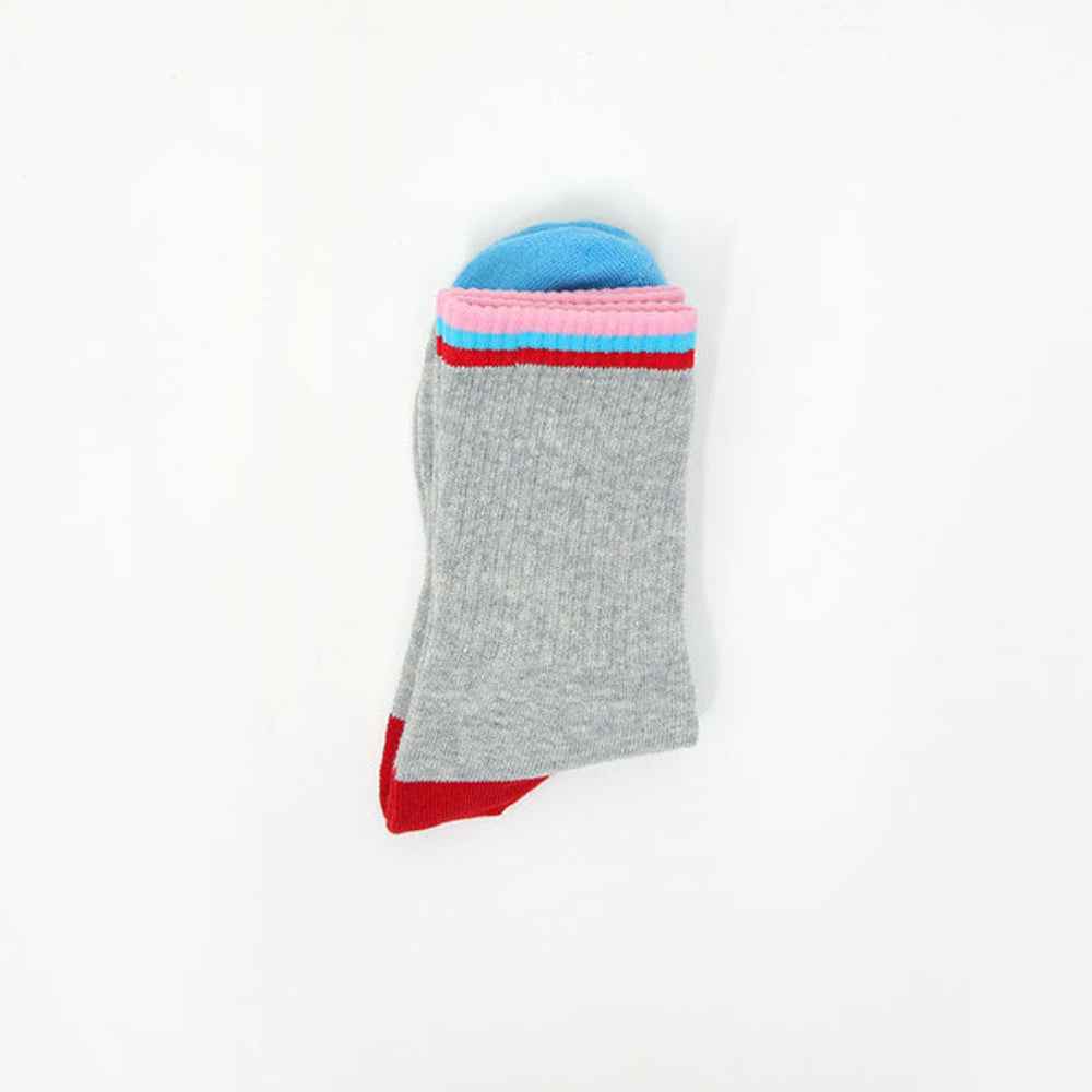 Women's Sporty Striped Colorblock Ribbed Crew Socks