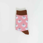 Women's Bird Pattern Combed Cotton Everyday Crew Socks