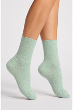 Women's Women's Textured Nep Ribbed Crew Socks Mint