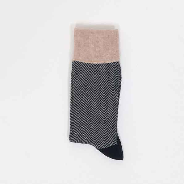 Men's Classic Herringbone Crew Dress Socks