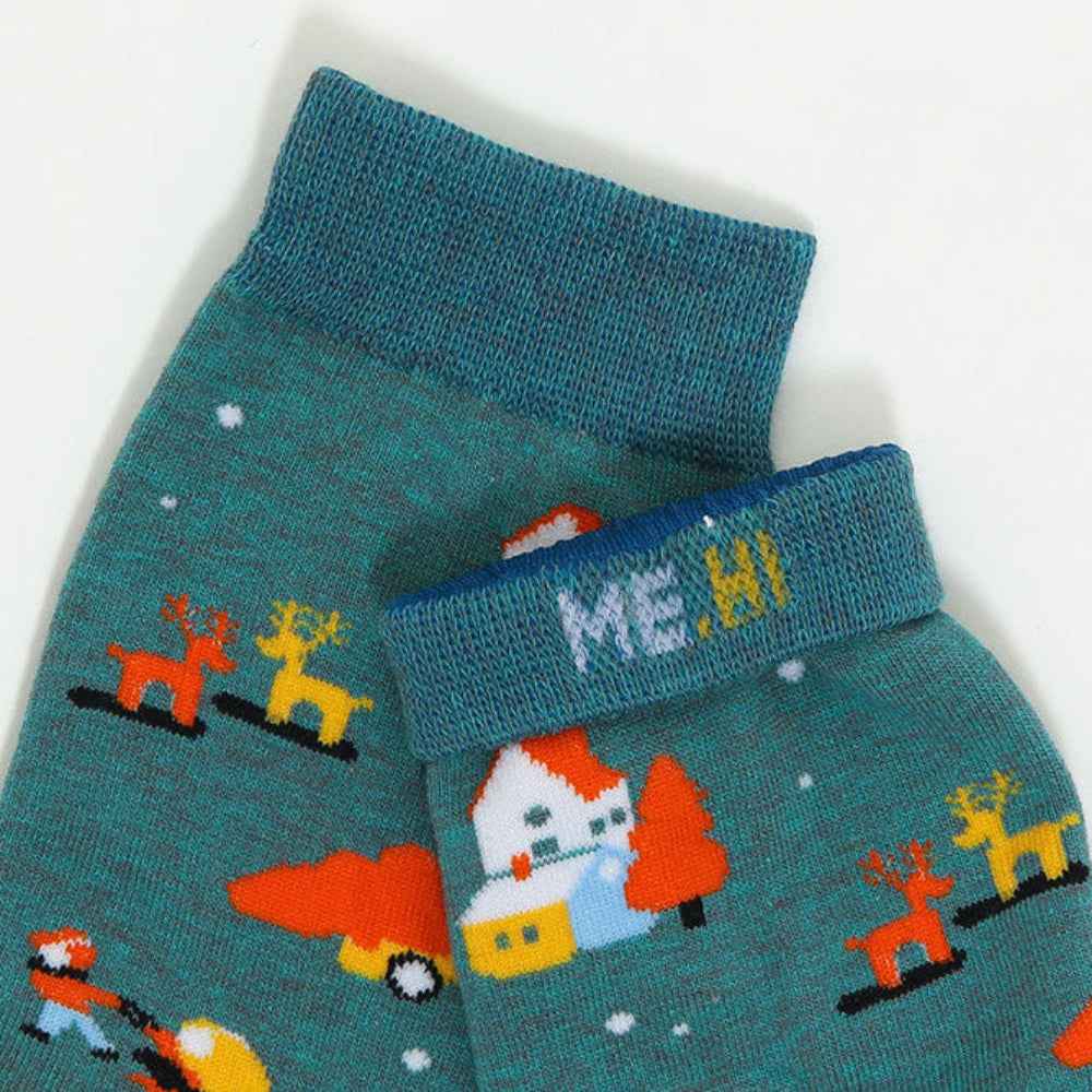 Women's Winter Landscape Jacquard Crew Socks