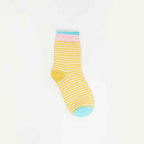 Women's Retro Candy Stripe High-Gauge Knit Daily Cotton Crew Socks
