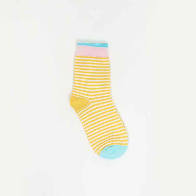 Women's Retro Candy Stripe High-Gauge Knit Daily Cotton Crew Socks