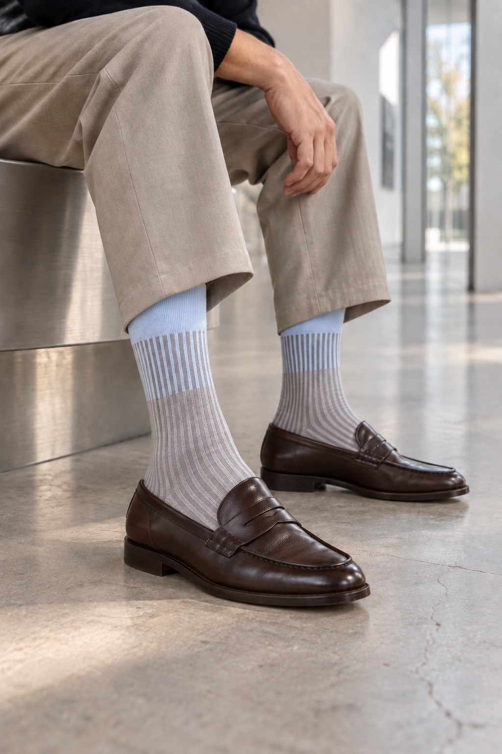 Men's Premium Combed Cotton Colorblock Crew Socks