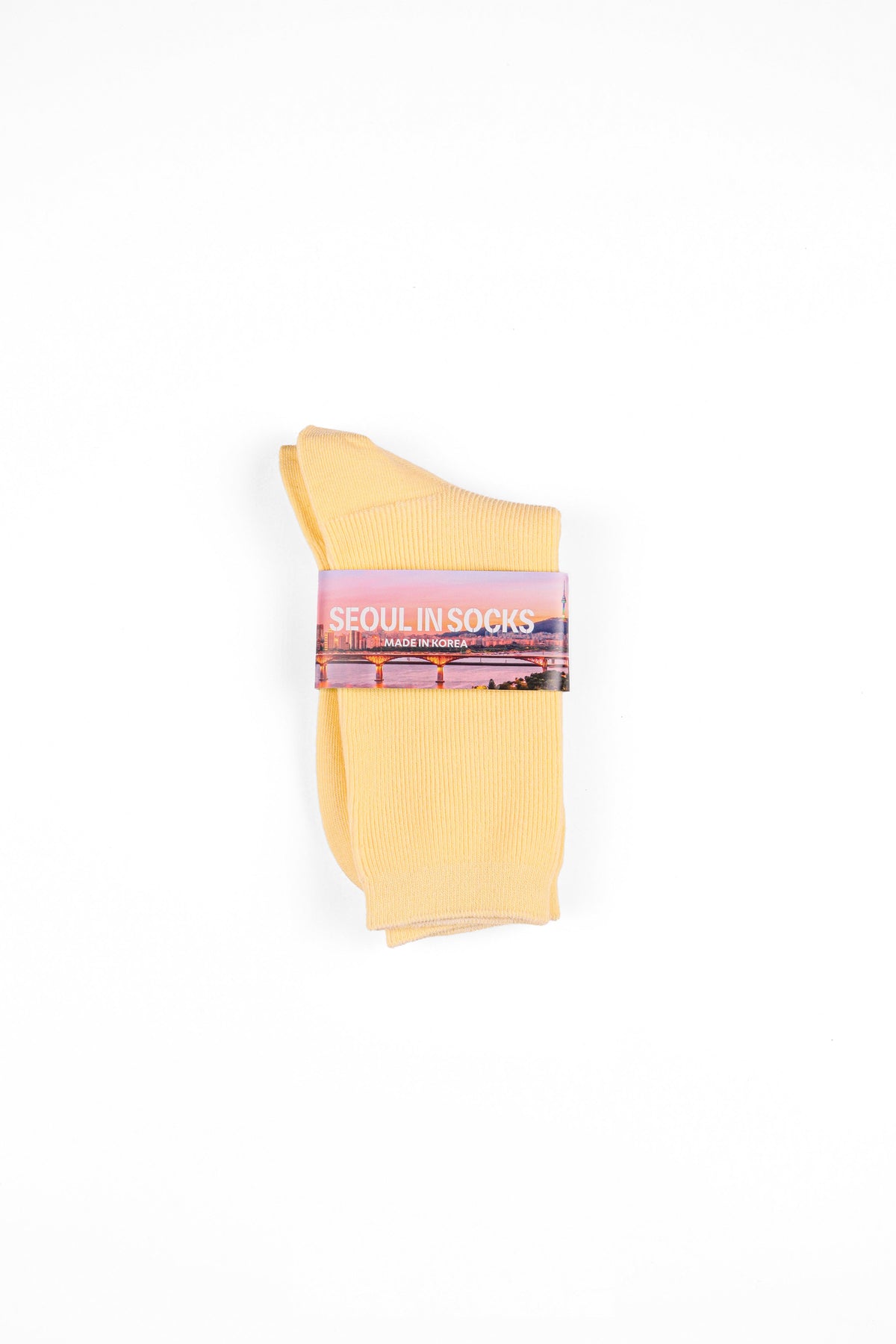 Daily Standard Breathable Ribbed Socks Pale Yellow