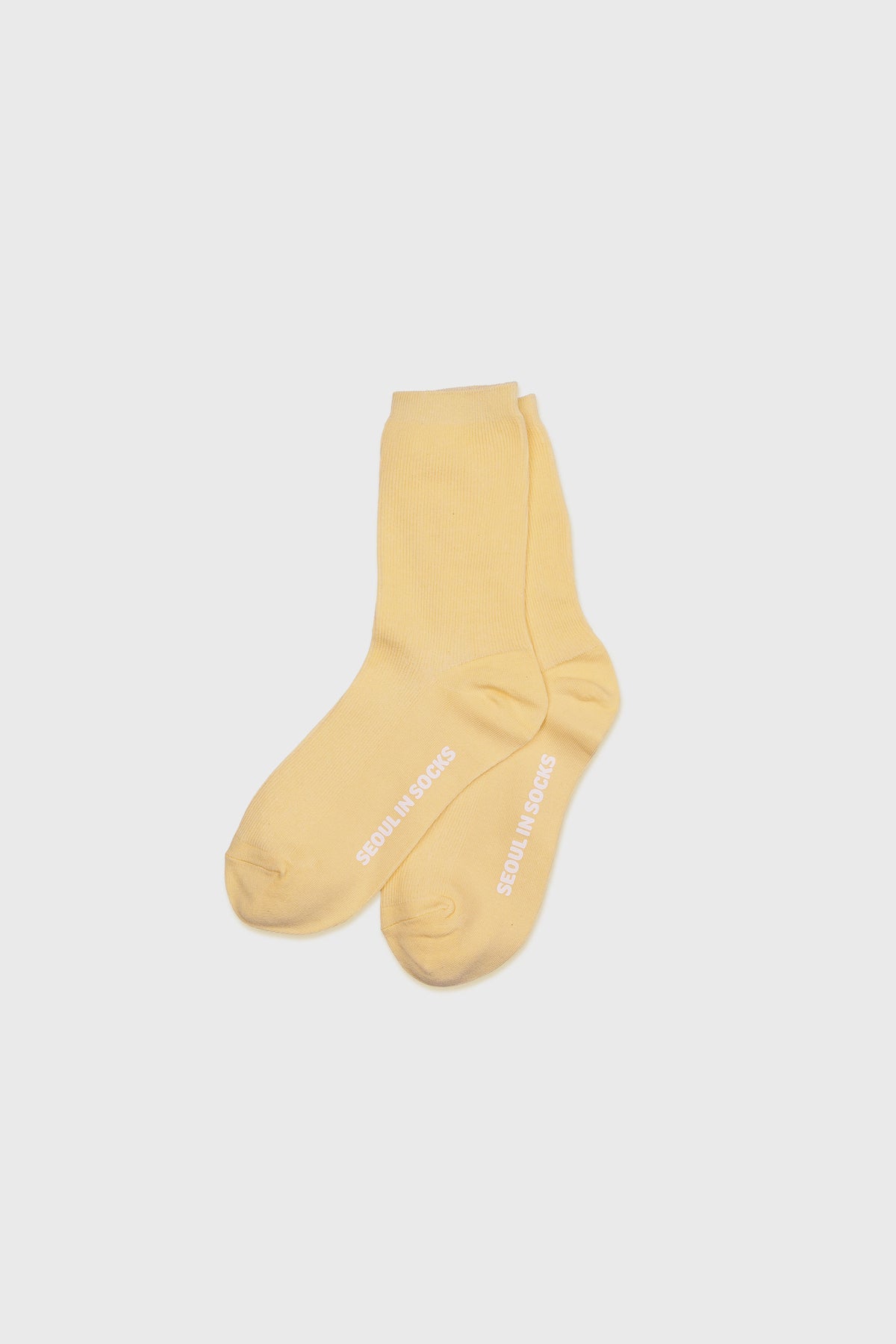 Daily Standard Breathable Ribbed Socks Pale Yellow