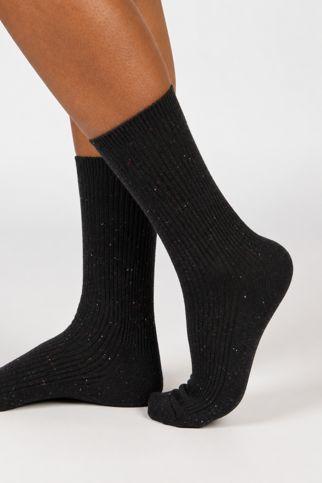 Men's Cozy Wool Blend Ribbed Knit Socks Black