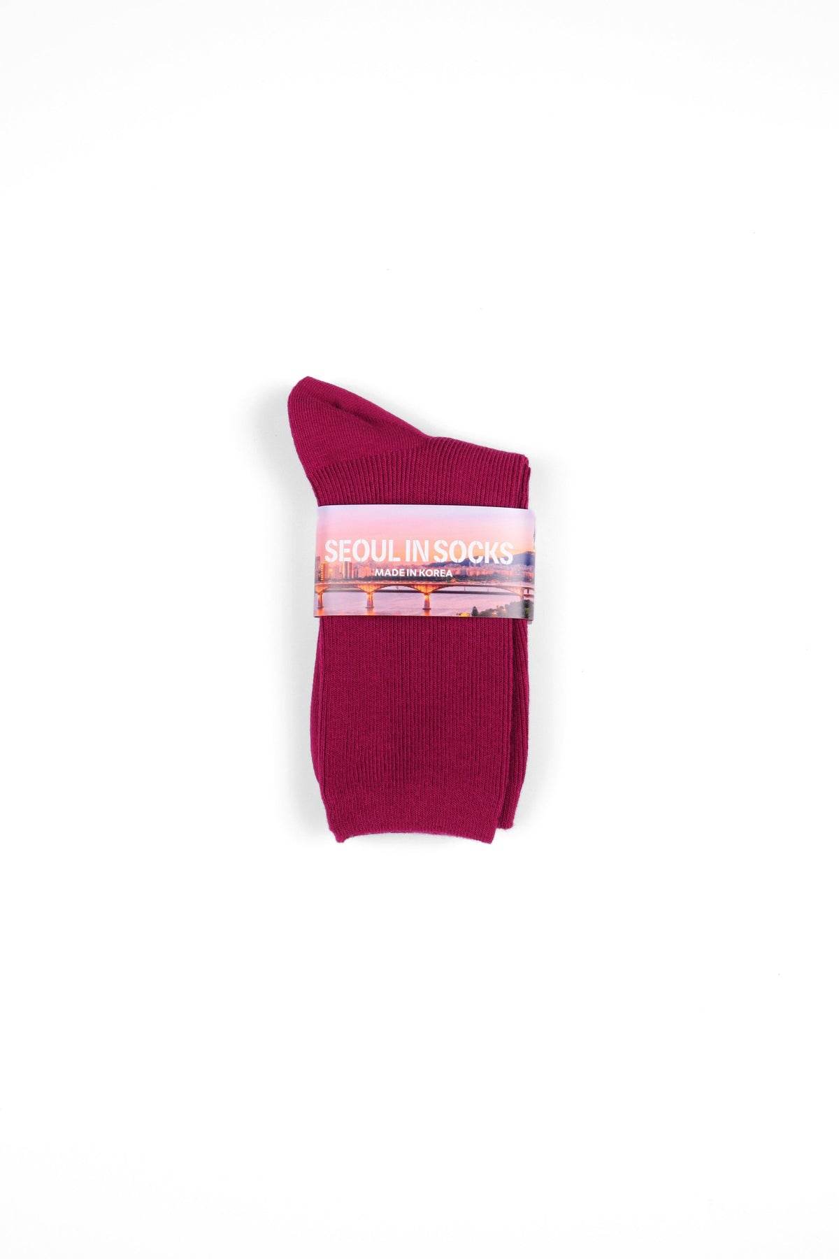 Daily Standard Breathable Ribbed Socks Wine