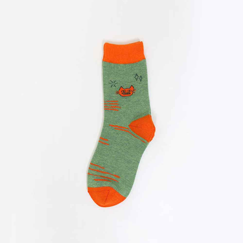 Women's Novelty Cat Graphic Crew Socks