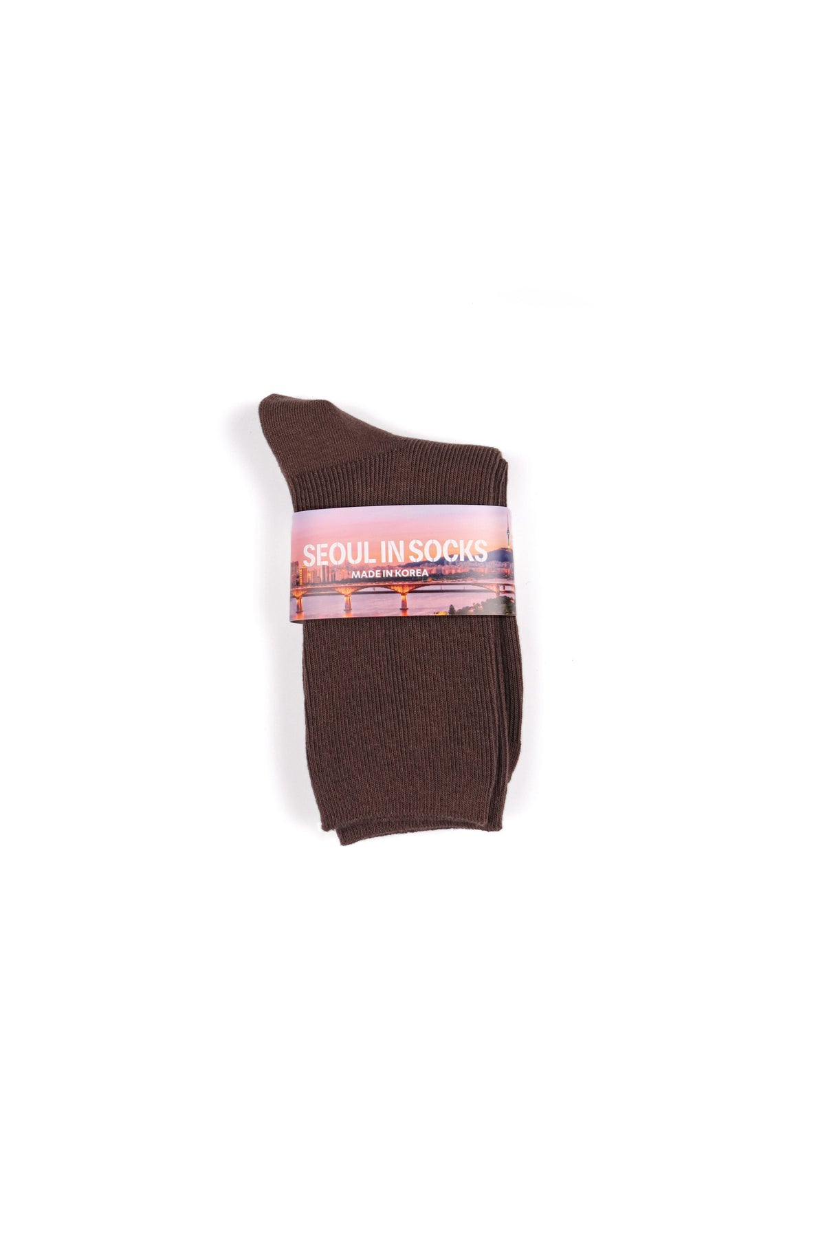 Daily Standard Breathable Ribbed Socks Brown