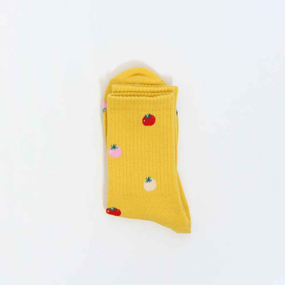 Women's Retro Tomato Graphic Crew Socks | Combed Cotton