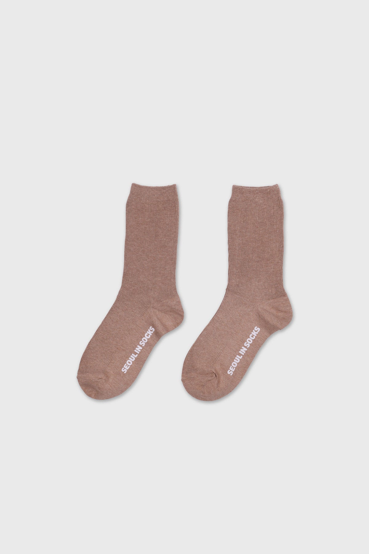 Daily Standard Breathable Ribbed Socks Taupe