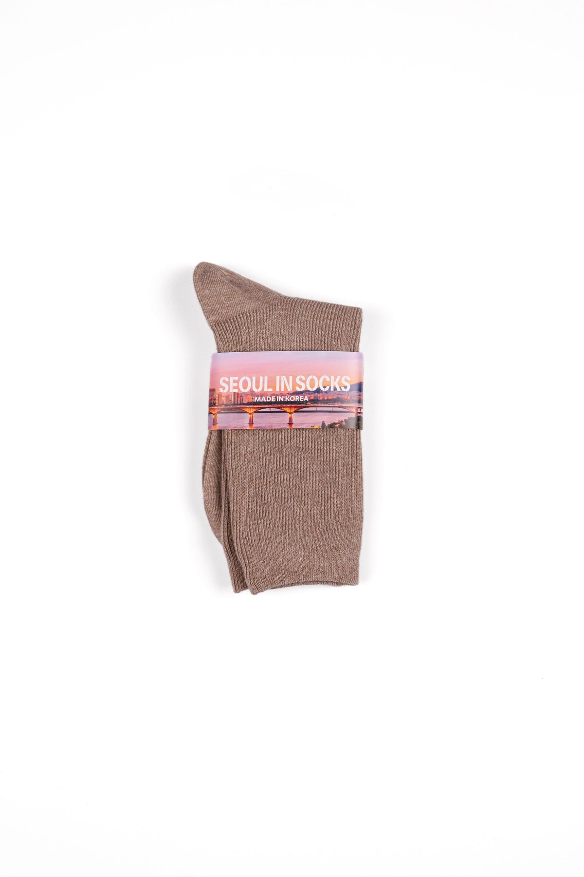 Daily Standard Breathable Ribbed Socks Taupe