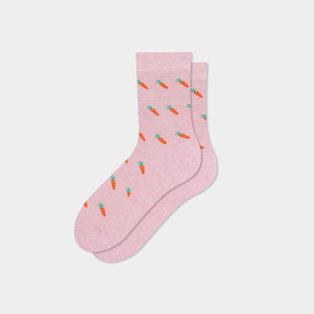 Women's Cute Mini Carrot Graphic Soft Cotton Daily Crew Socks