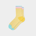 Women's Retro Candy Stripe High-Gauge Knit Daily Cotton Crew Socks