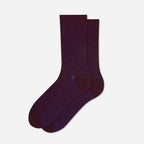 Men's High-Density Knit Diamond Pattern Crew Socks