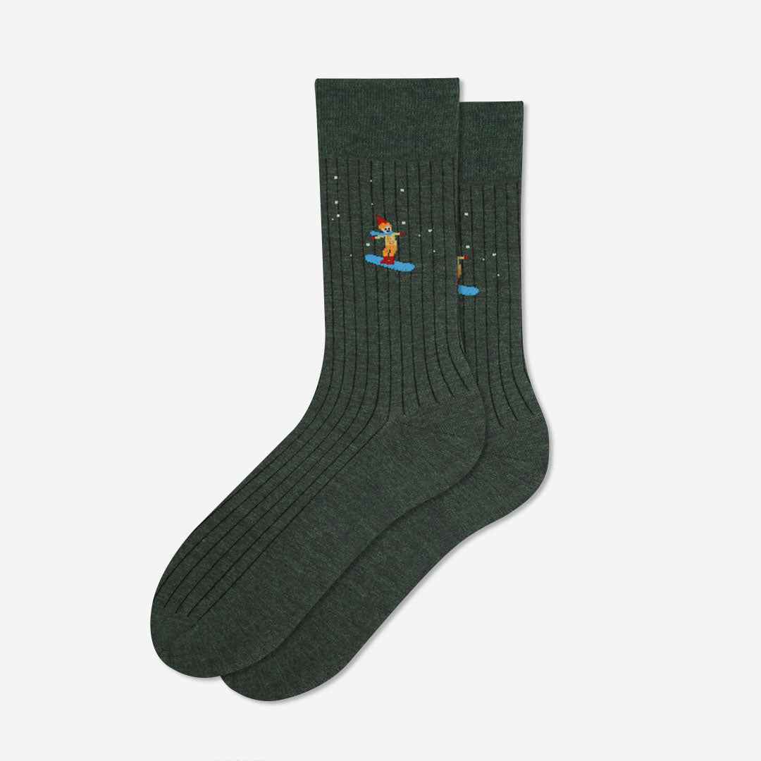 Snowboarder Graphic Crew Socks for Men