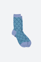 Women's Sparkle Diamond Pattern Crew Socks Aqua