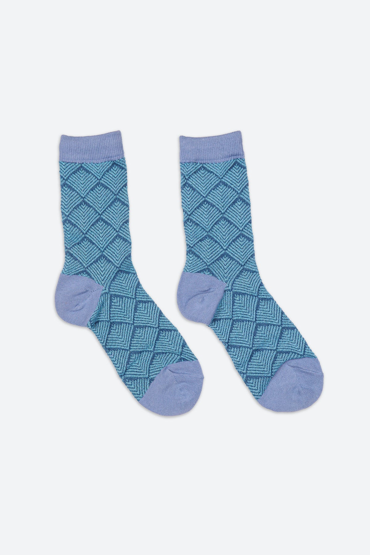 Women's Sparkle Diamond Pattern Crew Socks Aqua
