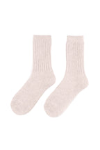 Women's Premium Angora Merino Wool Ribbed Winter Socks Beige