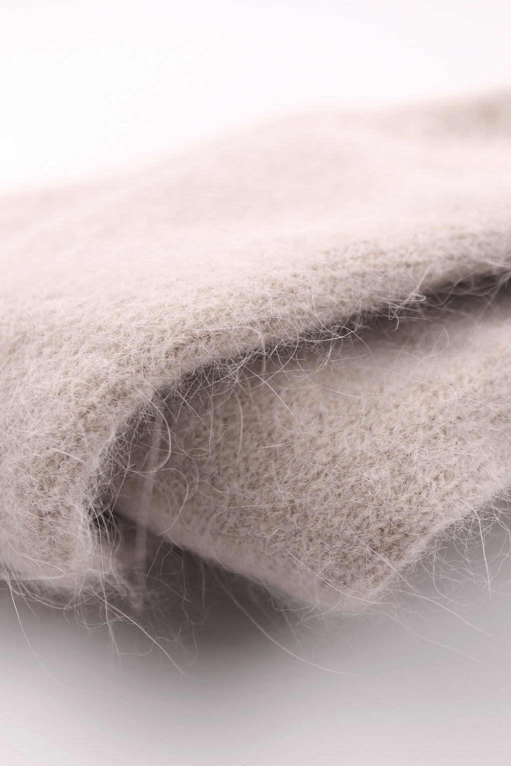 Women's Premium Angora Merino Wool Ribbed Winter Socks Beige