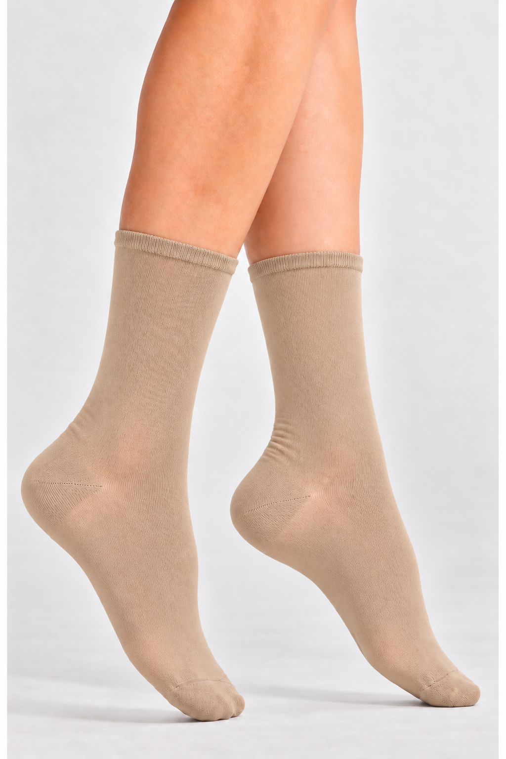 Women's Ultra-Lightweight Breathable Crew Socks-Cooling Performance Taupe-Women's Ultra-Lightweight Breathable Crew Socks-Cooling Performance Taupe
