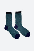 Women's Glitter Ribbed Dress Socks Black Aqua