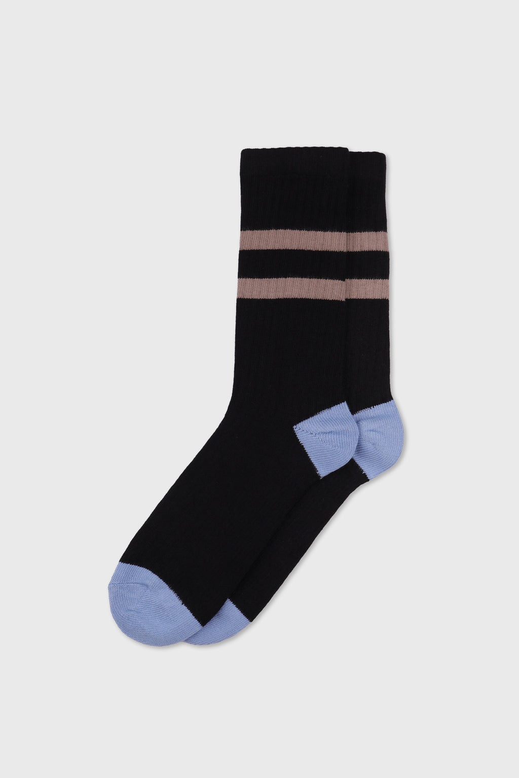 Men's Premium Combed Cotton Striped Crew Socks Black