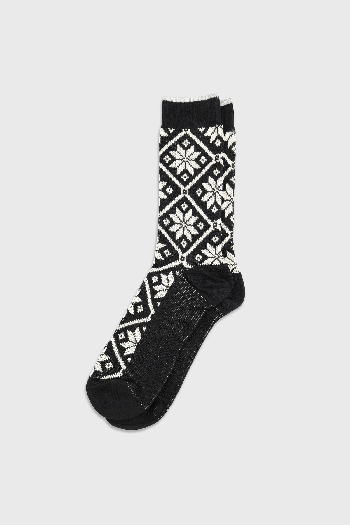Men's Christmas Nordic Snowflake Crew Socks-Men's Christmas Nordic Snowflake Crew Socks