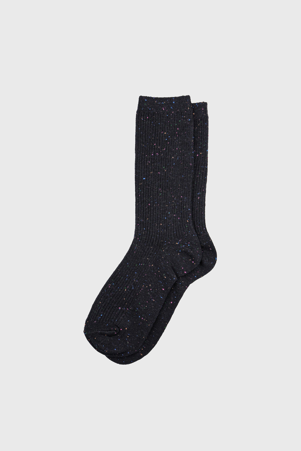 Women's Women's Textured Nep Ribbed Crew Socks Black