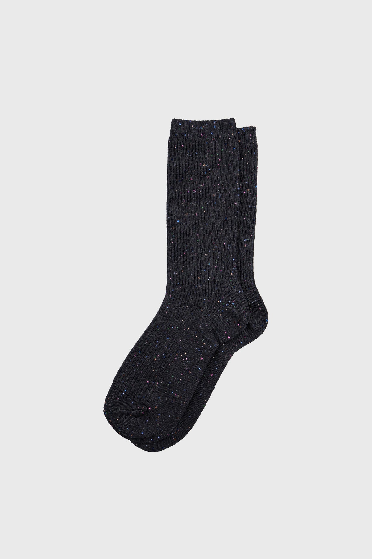 Women's Women's Textured Nep Ribbed Crew Socks Black