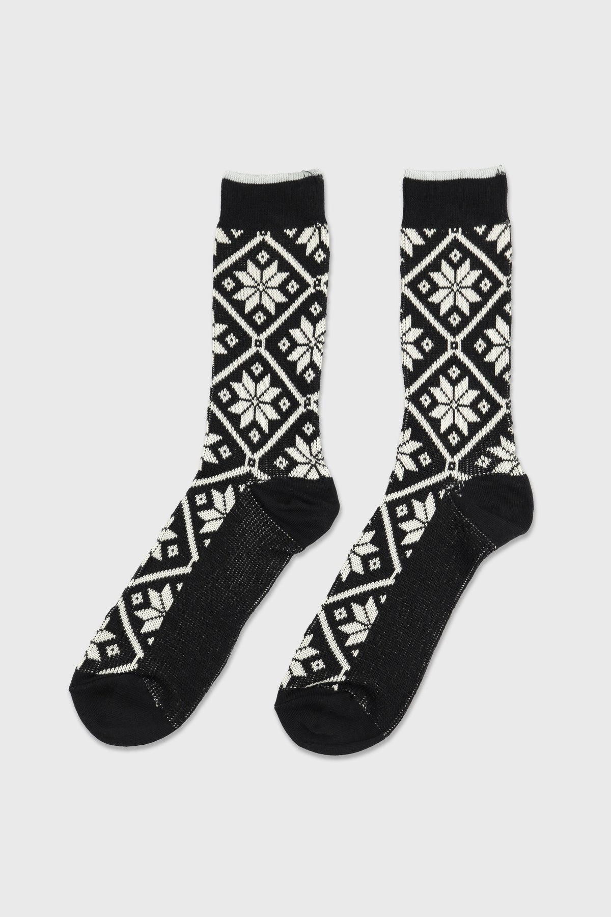 Men's Christmas Nordic Snowflake Crew Socks-Men's Christmas Nordic Snowflake Crew Socks