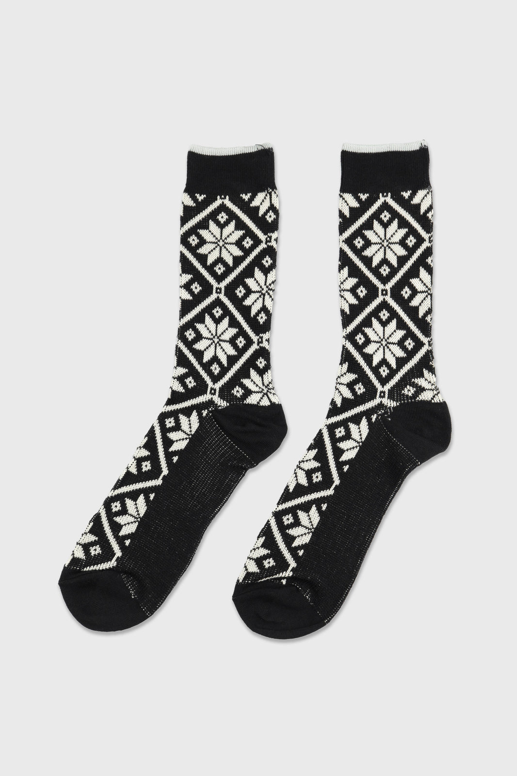 Men's Christmas Nordic Snowflake Crew Socks-Men's Christmas Nordic Snowflake Crew Socks