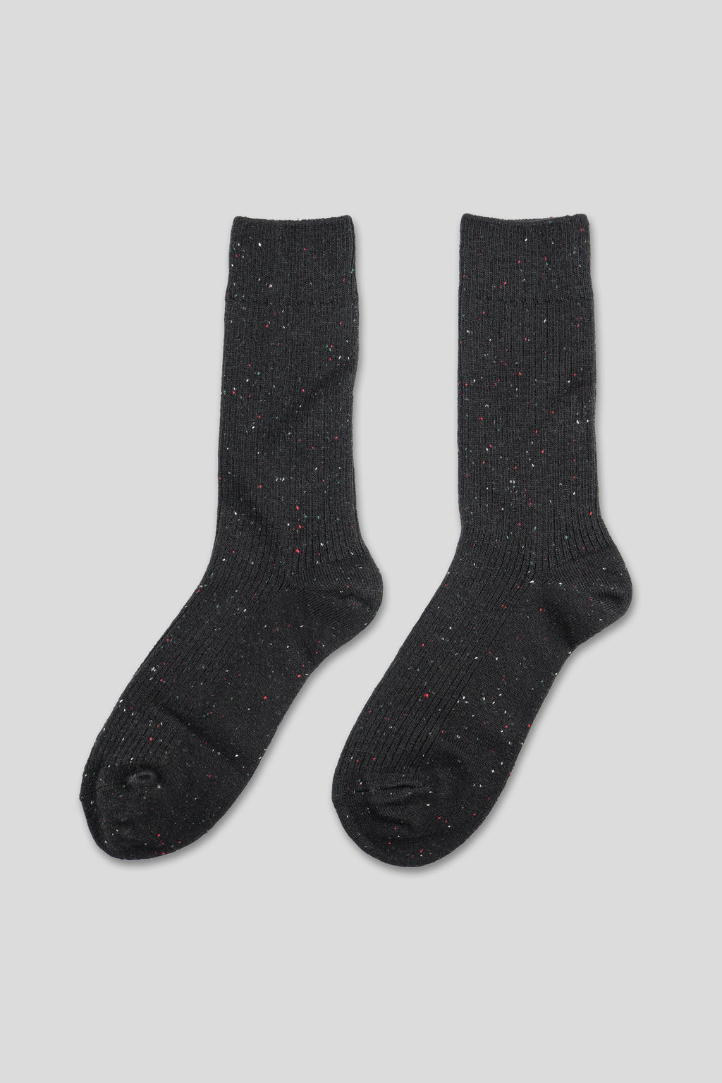 Men's Cozy Wool Blend Ribbed Knit Socks Black