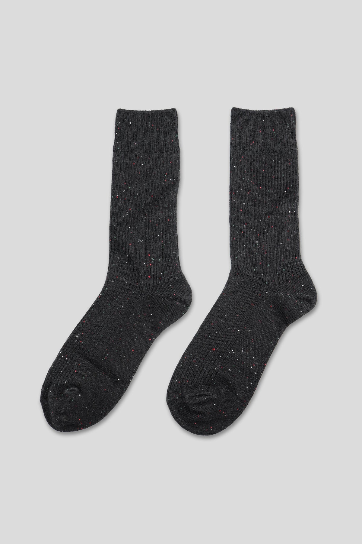 Men's Cozy Wool Blend Ribbed Knit Socks Black