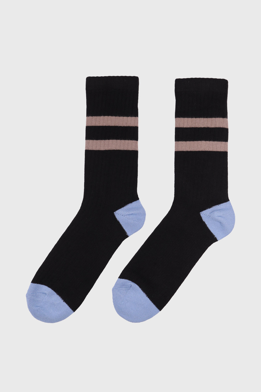 Men's Premium Combed Cotton Striped Crew Socks Black