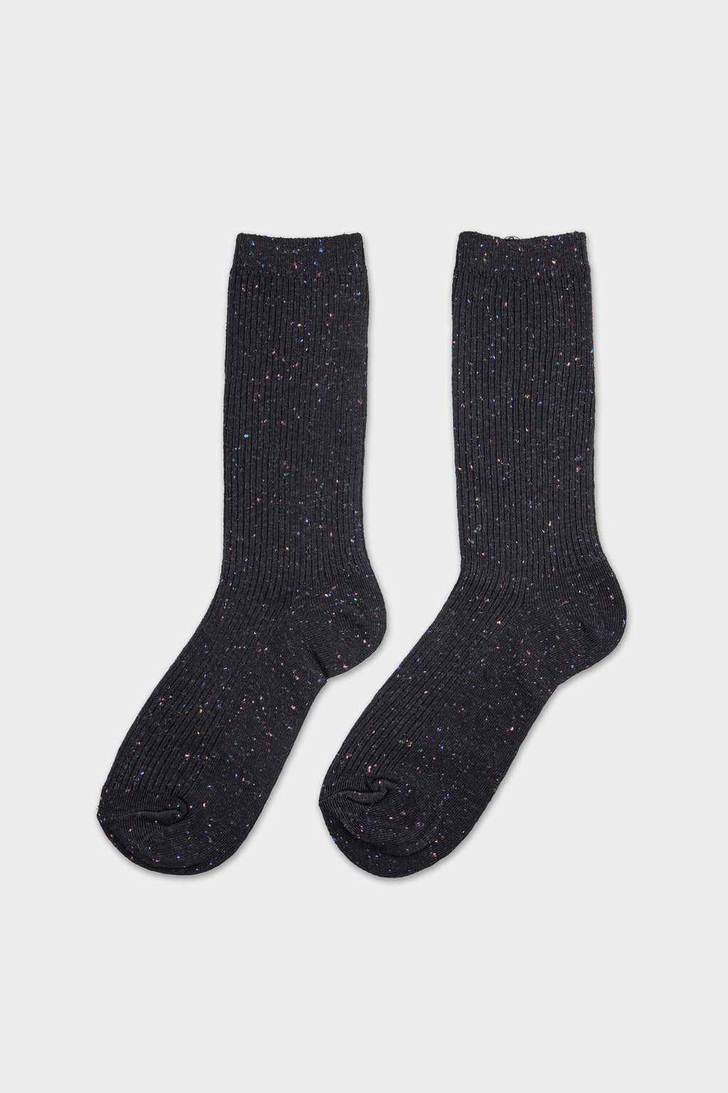 Women's Women's Textured Nep Ribbed Crew Socks Black