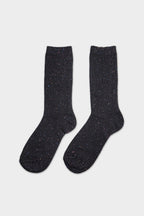 Women's Women's Textured Nep Ribbed Crew Socks Black