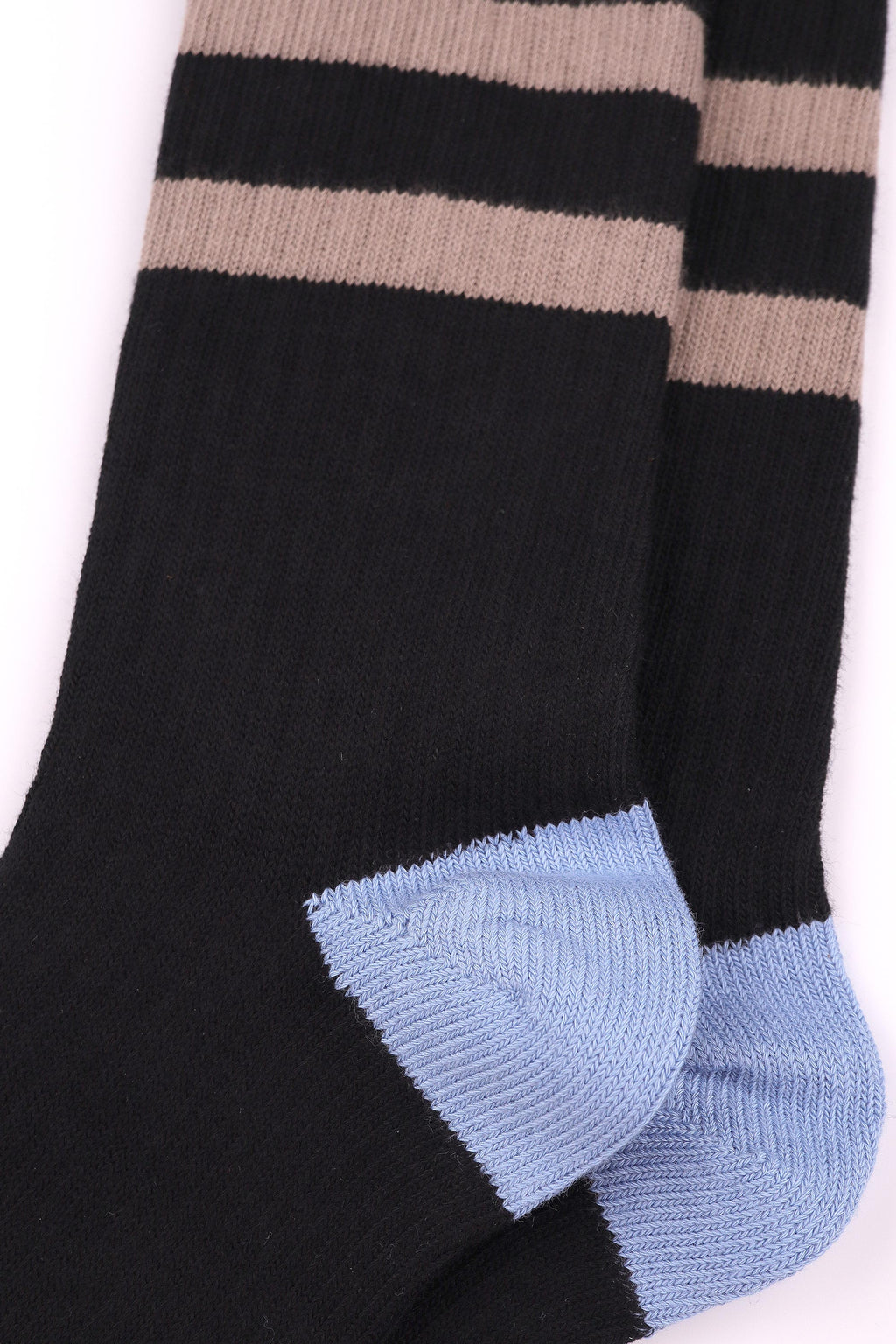 Men's Premium Combed Cotton Striped Crew Socks Black