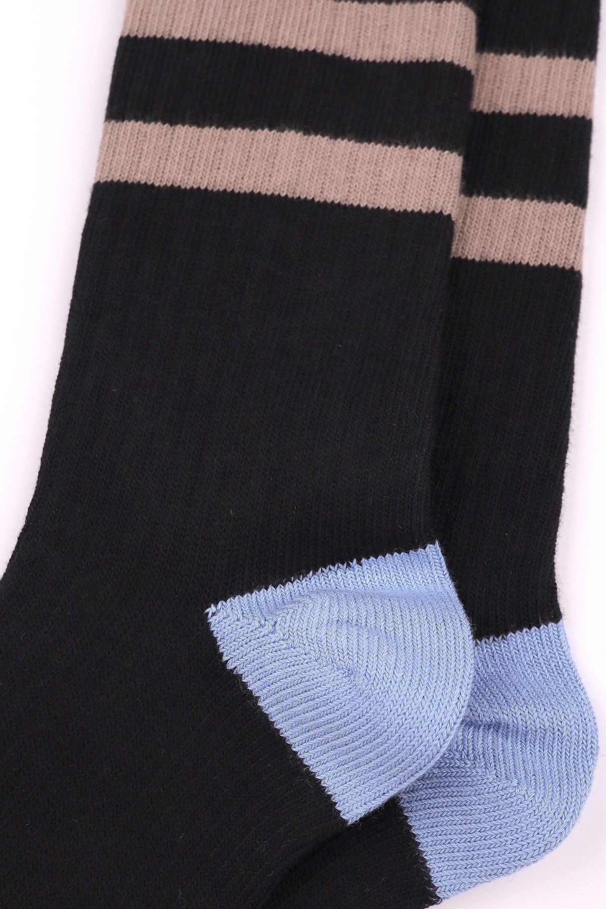 Men's Premium Combed Cotton Striped Crew Socks Black