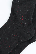 Men's Cozy Wool Blend Ribbed Knit Socks Black
