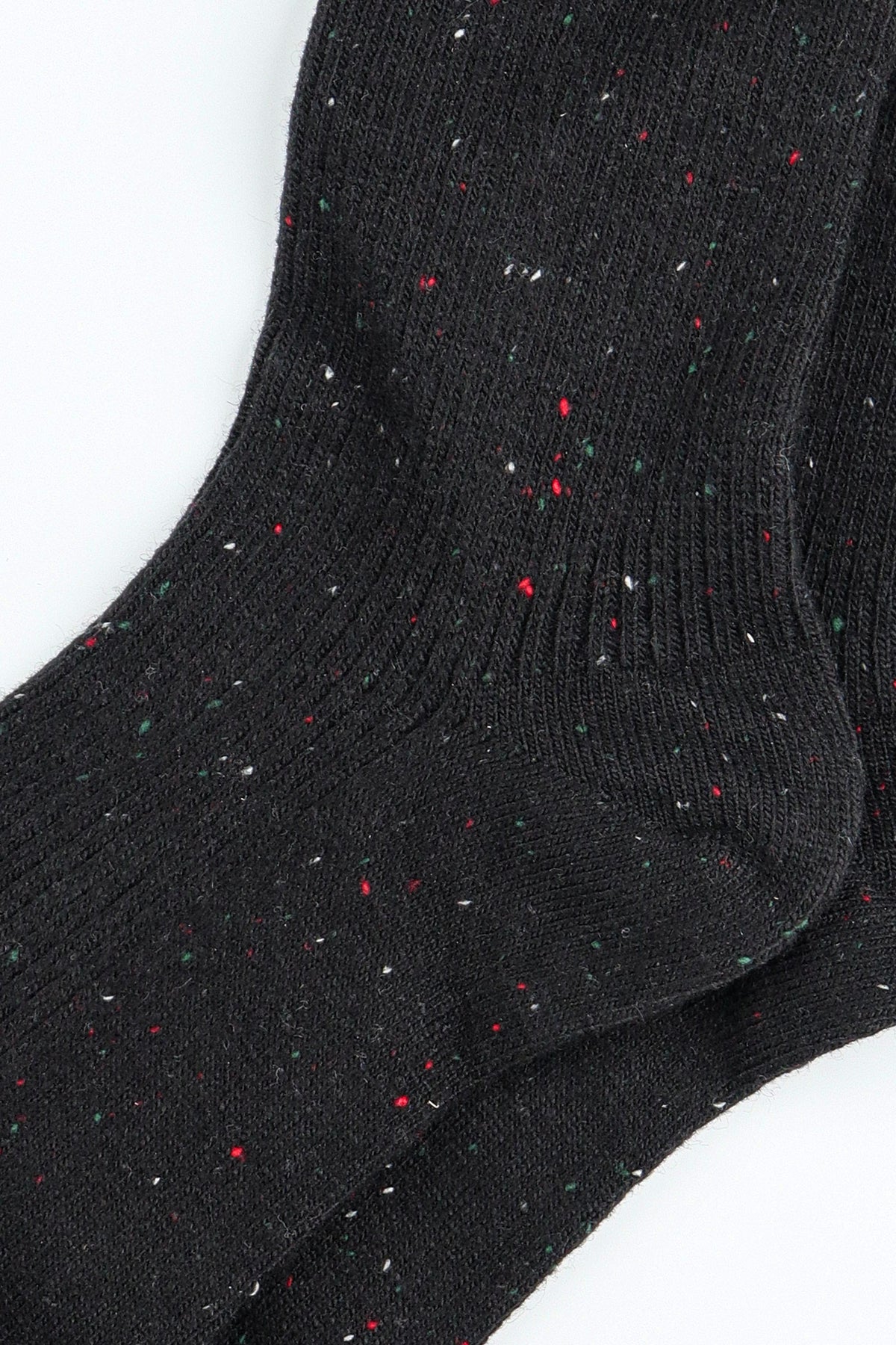 Men's Cozy Wool Blend Ribbed Knit Socks Black