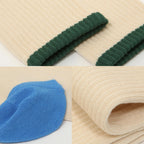 Women's Color-Tipped Ribbed Elastic Band Crew Socks | Combed Cotton