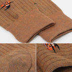 Men's Halloween Pumpkin Embroidered Ribbed Crew Socks
